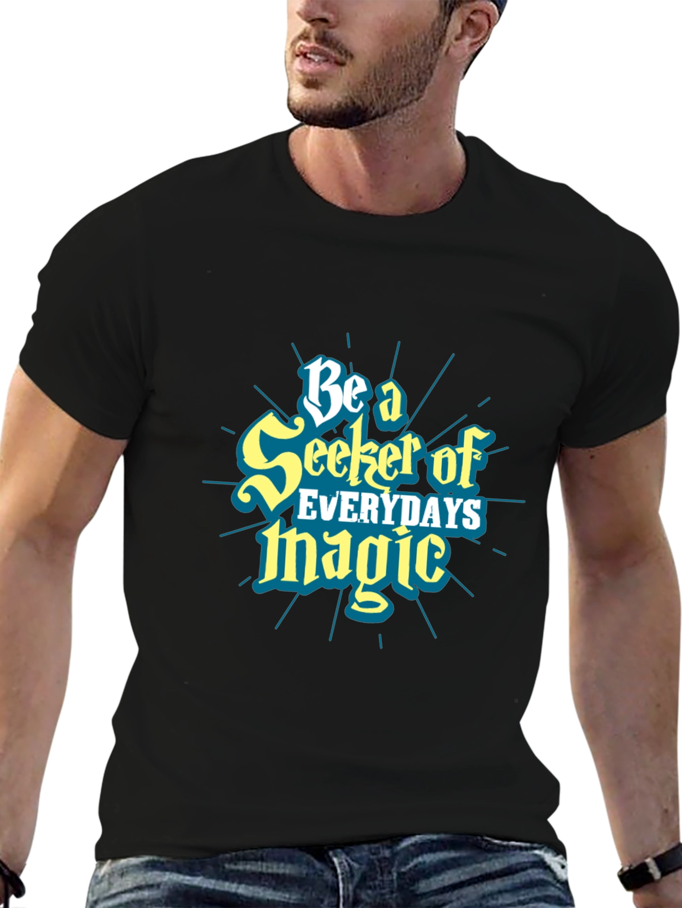 Seeker of Magic Graphic Tee - Black Cotton Shirt