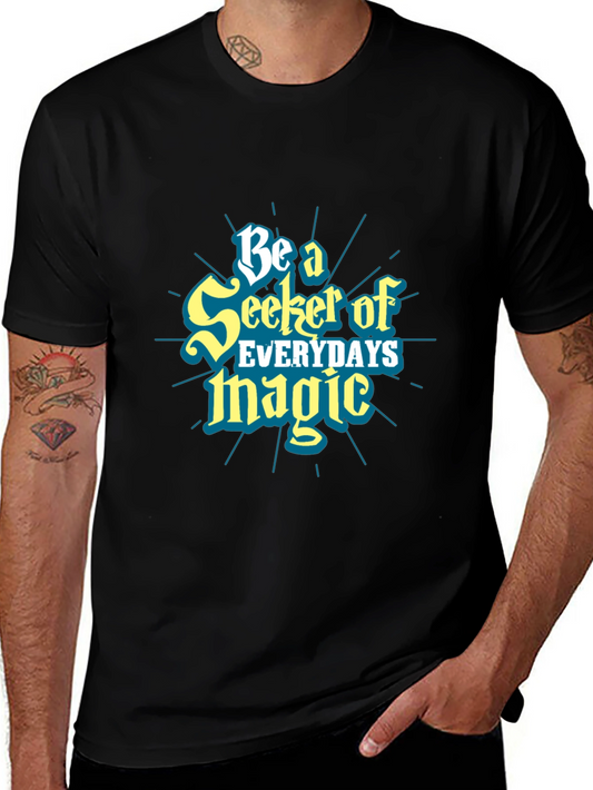 Seeker of Magic Graphic Tee - Black Cotton Shirt