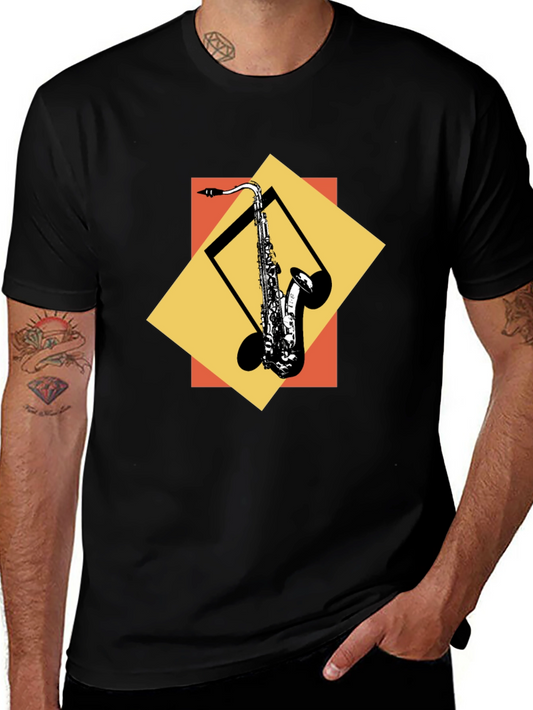 Saxophone Graphic Tee - Cool Music Lover Shirt