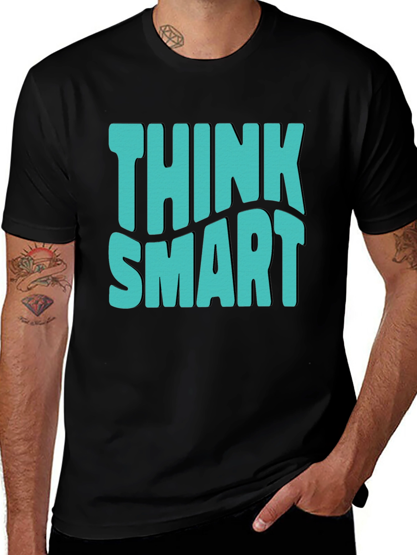 Think Smart Graphic Tee - Mens Casual T-Shirt