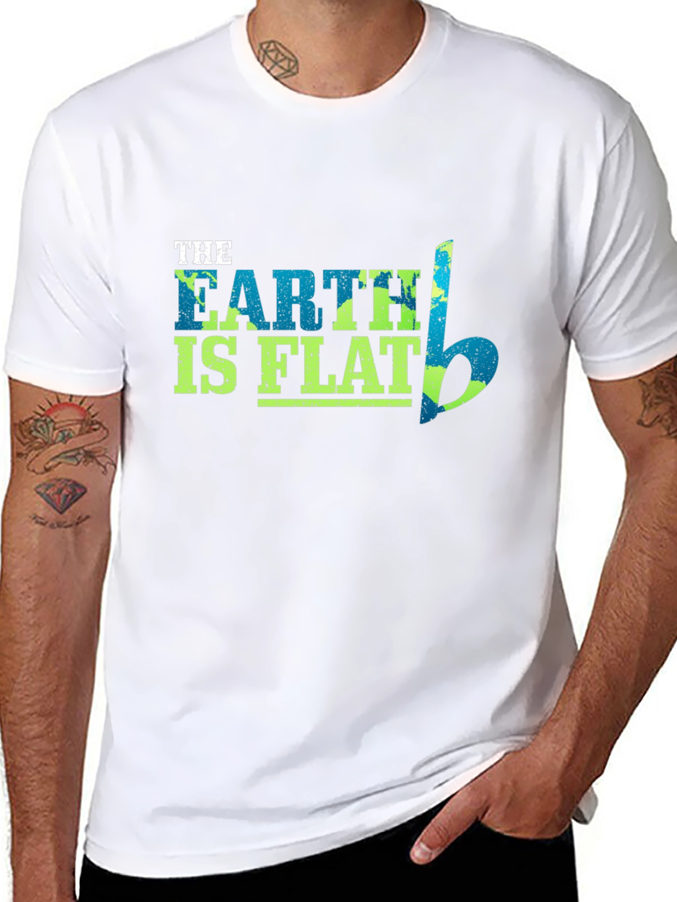Earth is Flat Funny Graphic T-Shirt