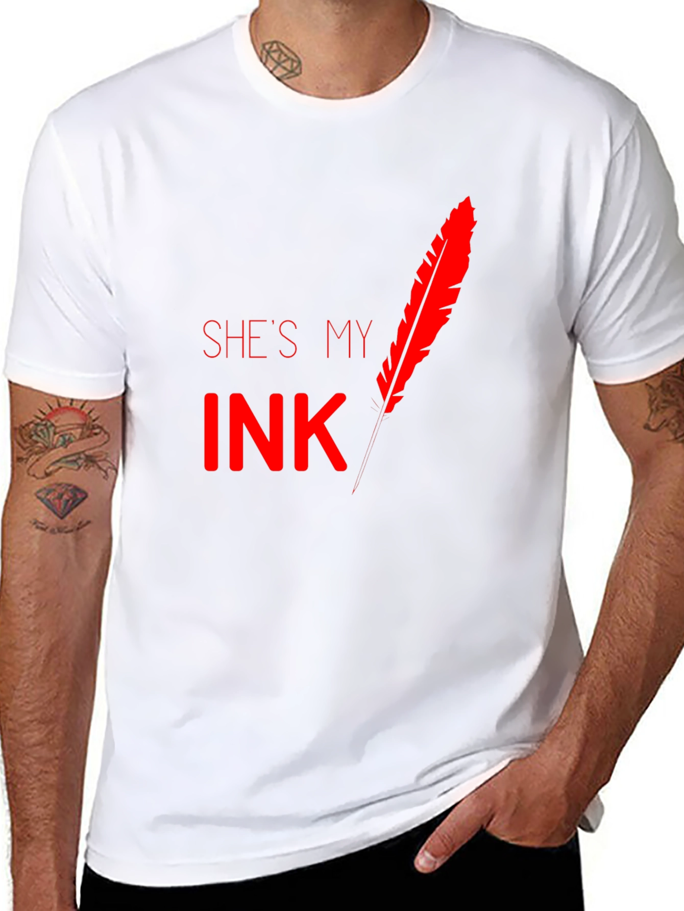 Shes My Ink Feather Graphic T-Shirt