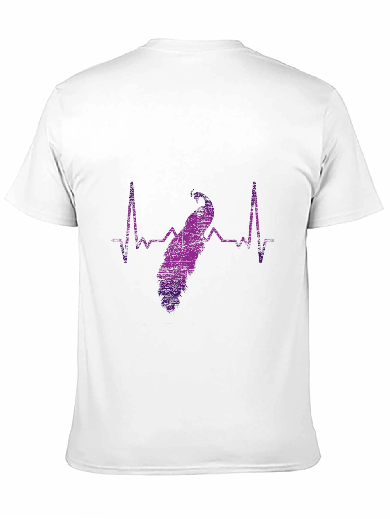 Peacock Heartbeat Graphic Tee - Stylish Mens T-Shirt