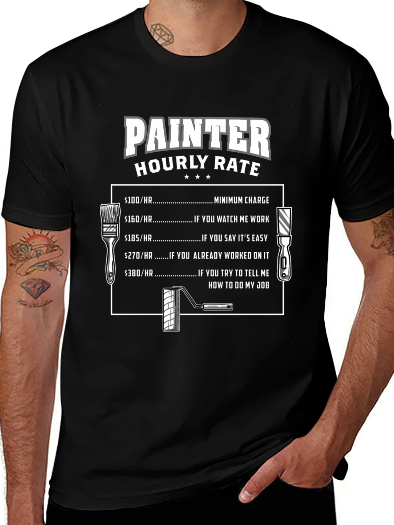 Painter Hourly Rate T-Shirt - Funny Painter Gift