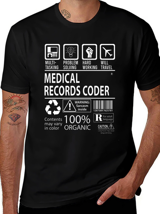 Medical Records Coder T-Shirt - 100% Organic