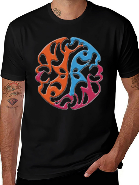 Abstract Swirl Graphic Tee - Casual Comfort