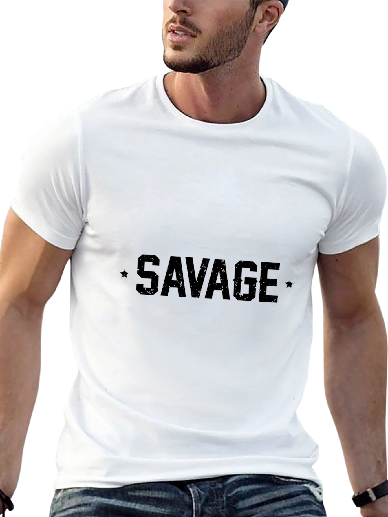 Savage Graphic Tee - Black Crew Neck T-Shirt