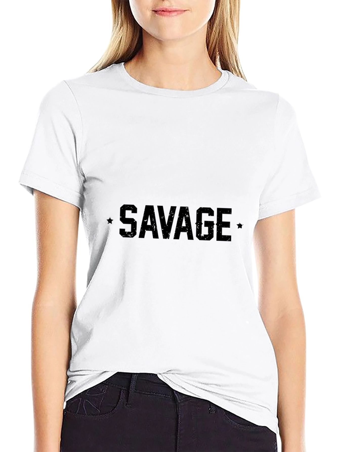 Savage Graphic Tee - Black Crew Neck T-Shirt