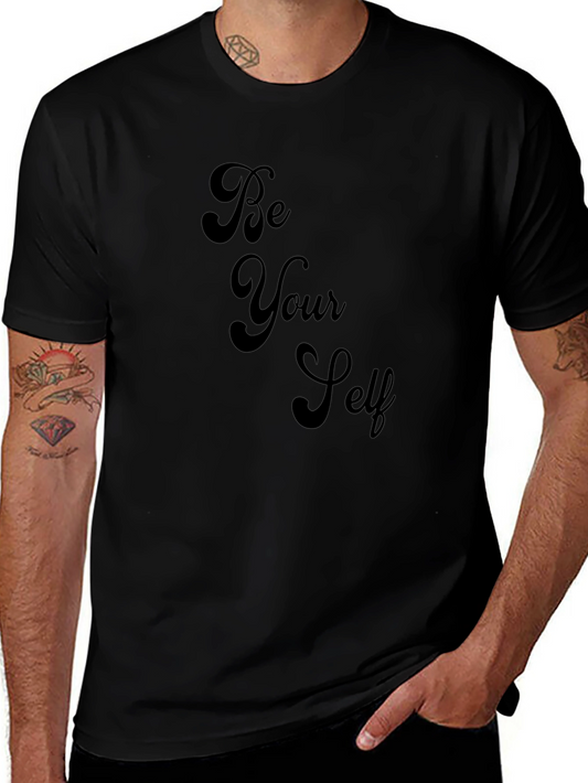 Be Yourself Graphic Tee - Black Cotton T-Shirt