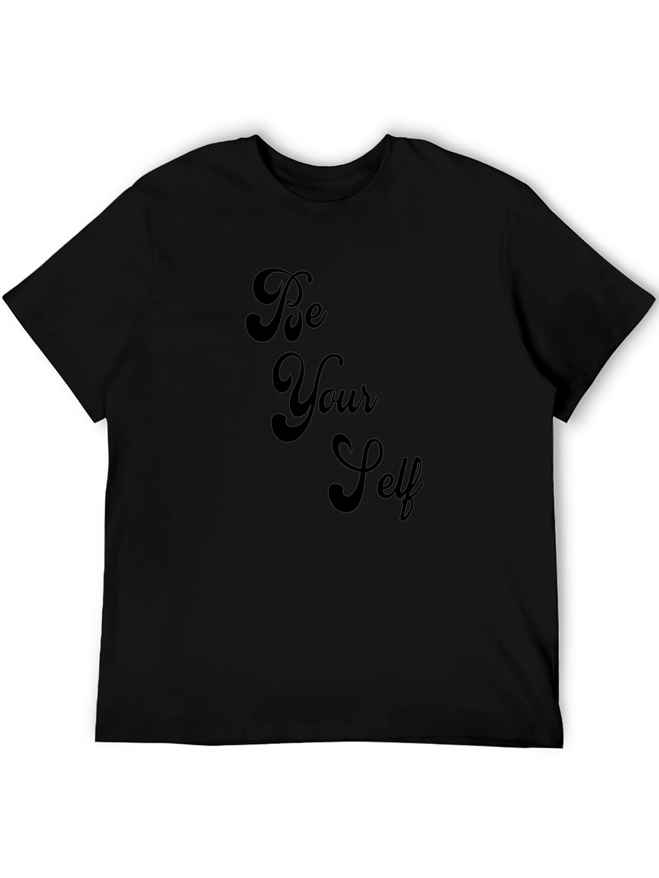 Be Yourself Graphic Tee - Black Cotton T-Shirt