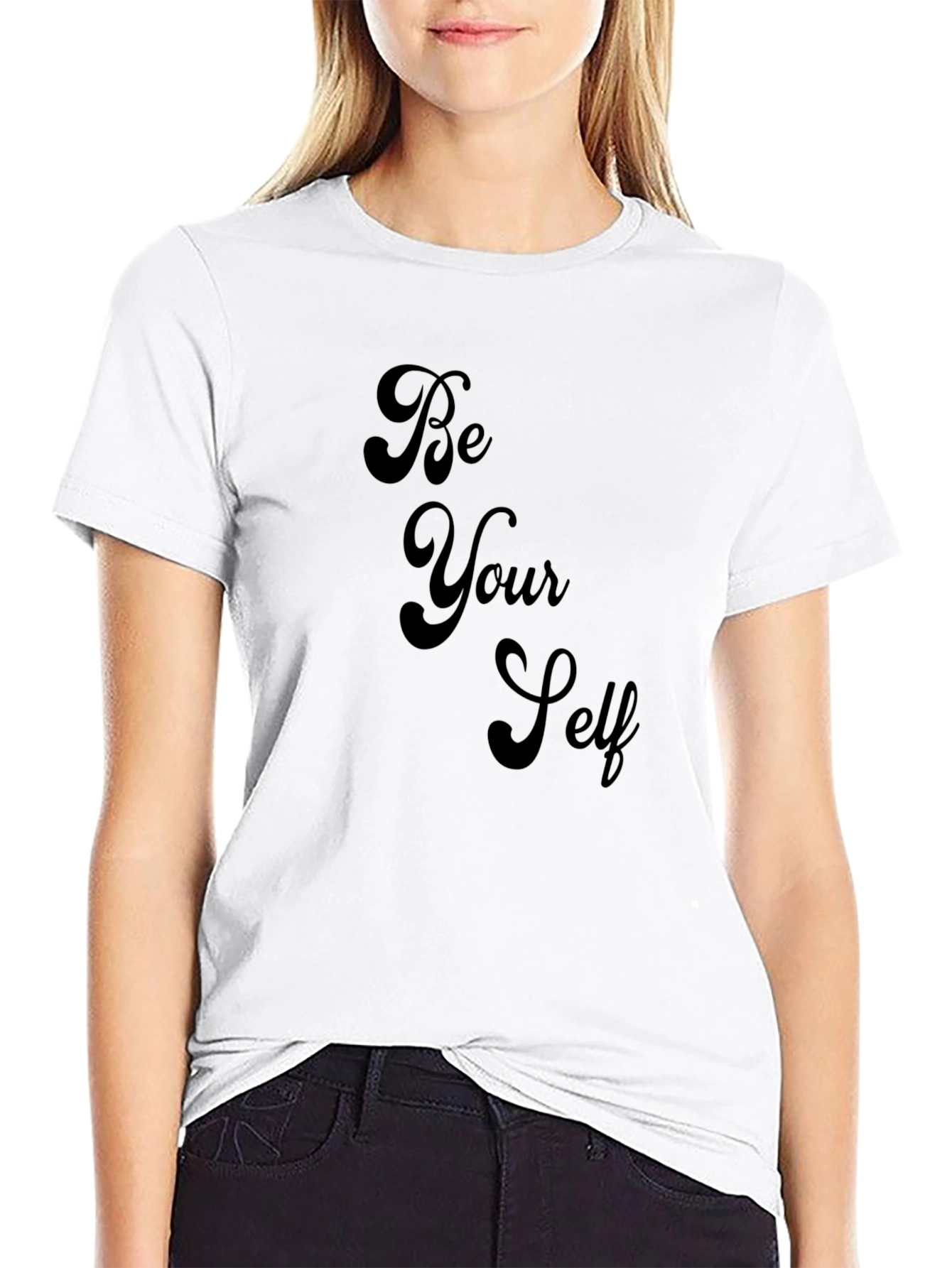 Be Yourself Graphic Tee - Black Cotton T-Shirt
