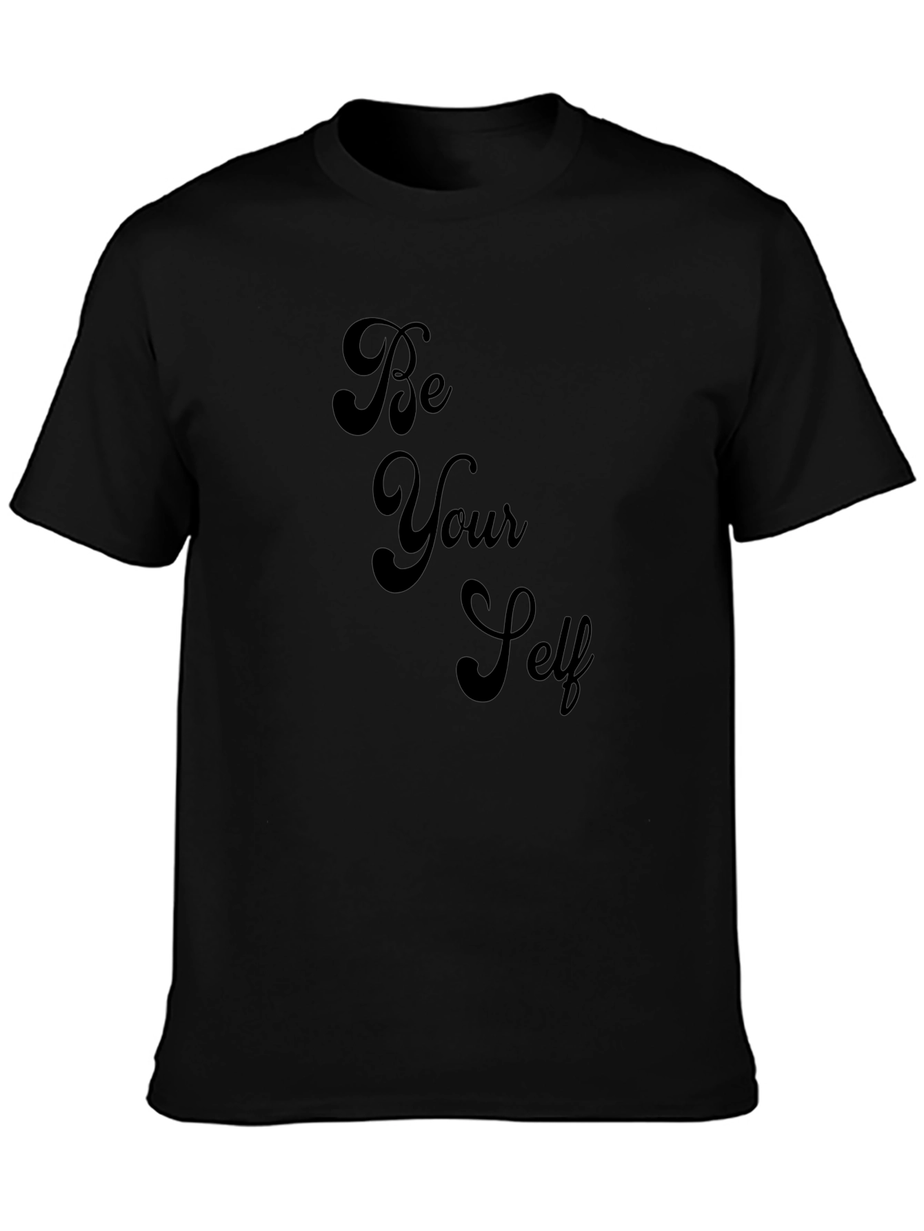 Be Yourself Graphic Tee - Black Cotton T-Shirt