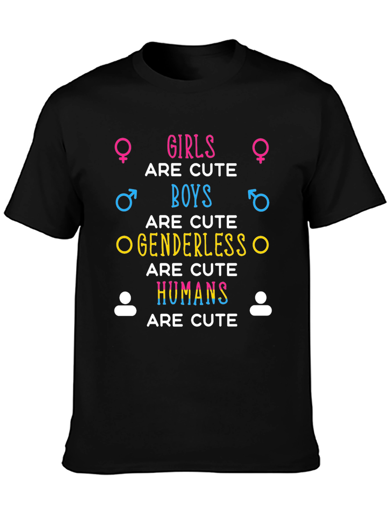 Cute Humans Black Graphic Tee