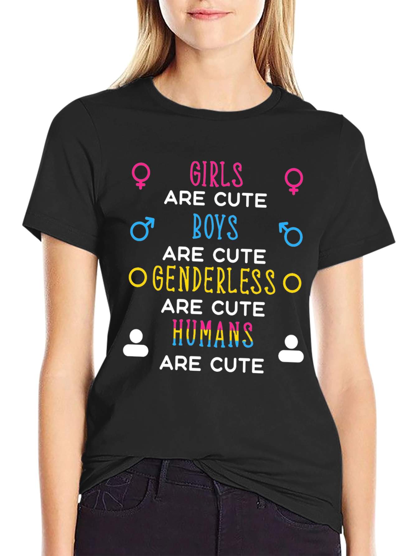 Cute Humans Black Graphic Tee