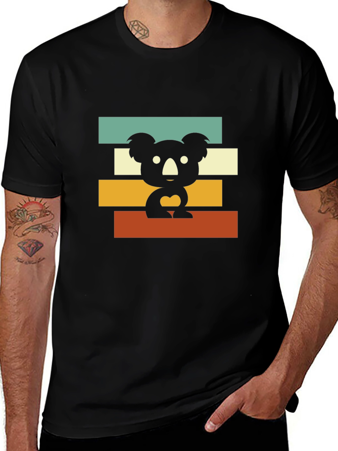 Retro Koala T-Shirt - Black Graphic Tee