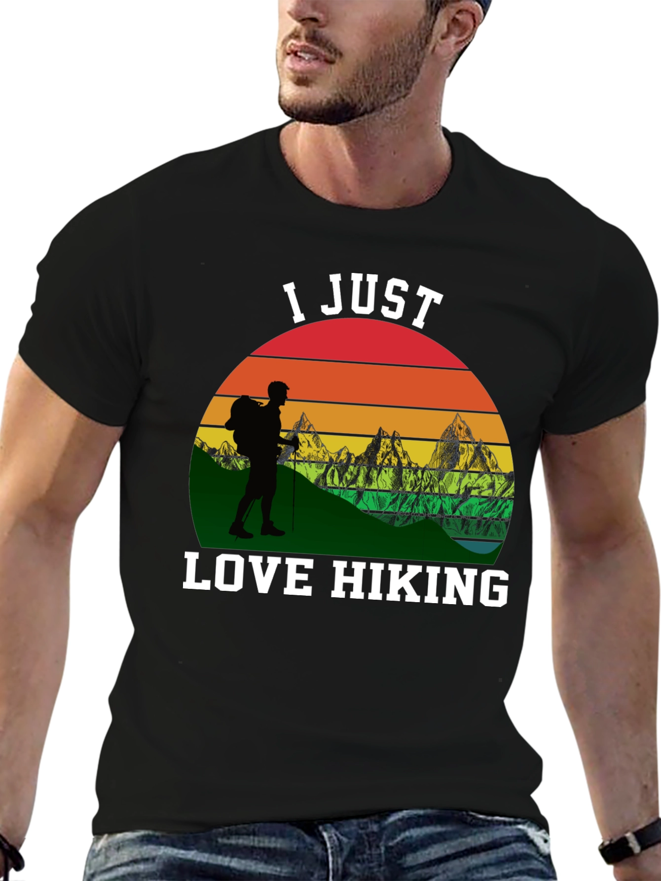 I Just Love Hiking Black T-Shirt