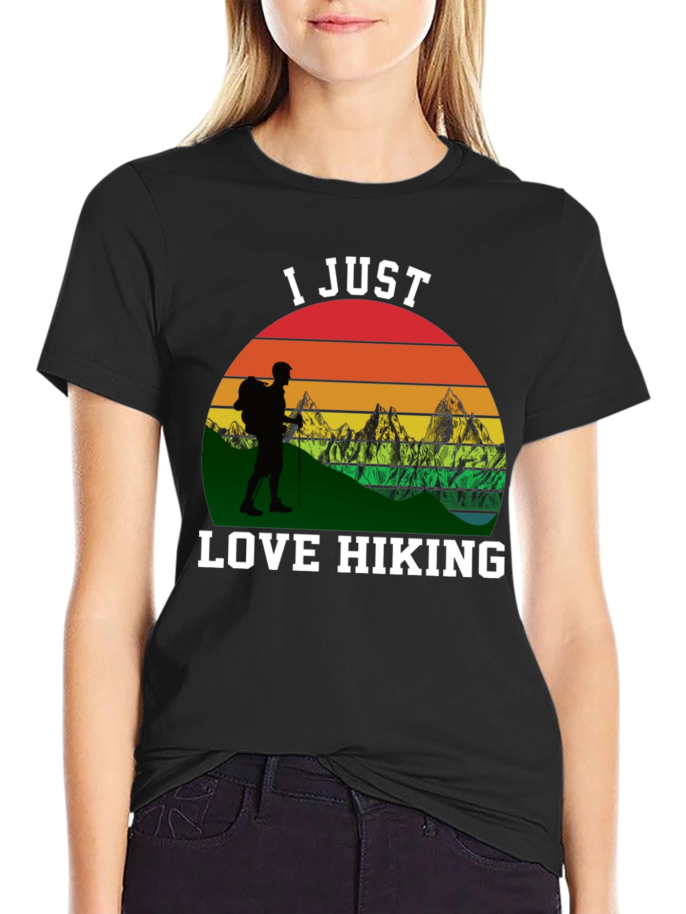 I Just Love Hiking Black T-Shirt