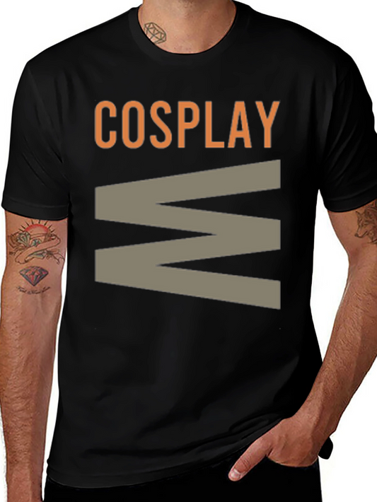Cosplay Graphic Print Black T-Shirt