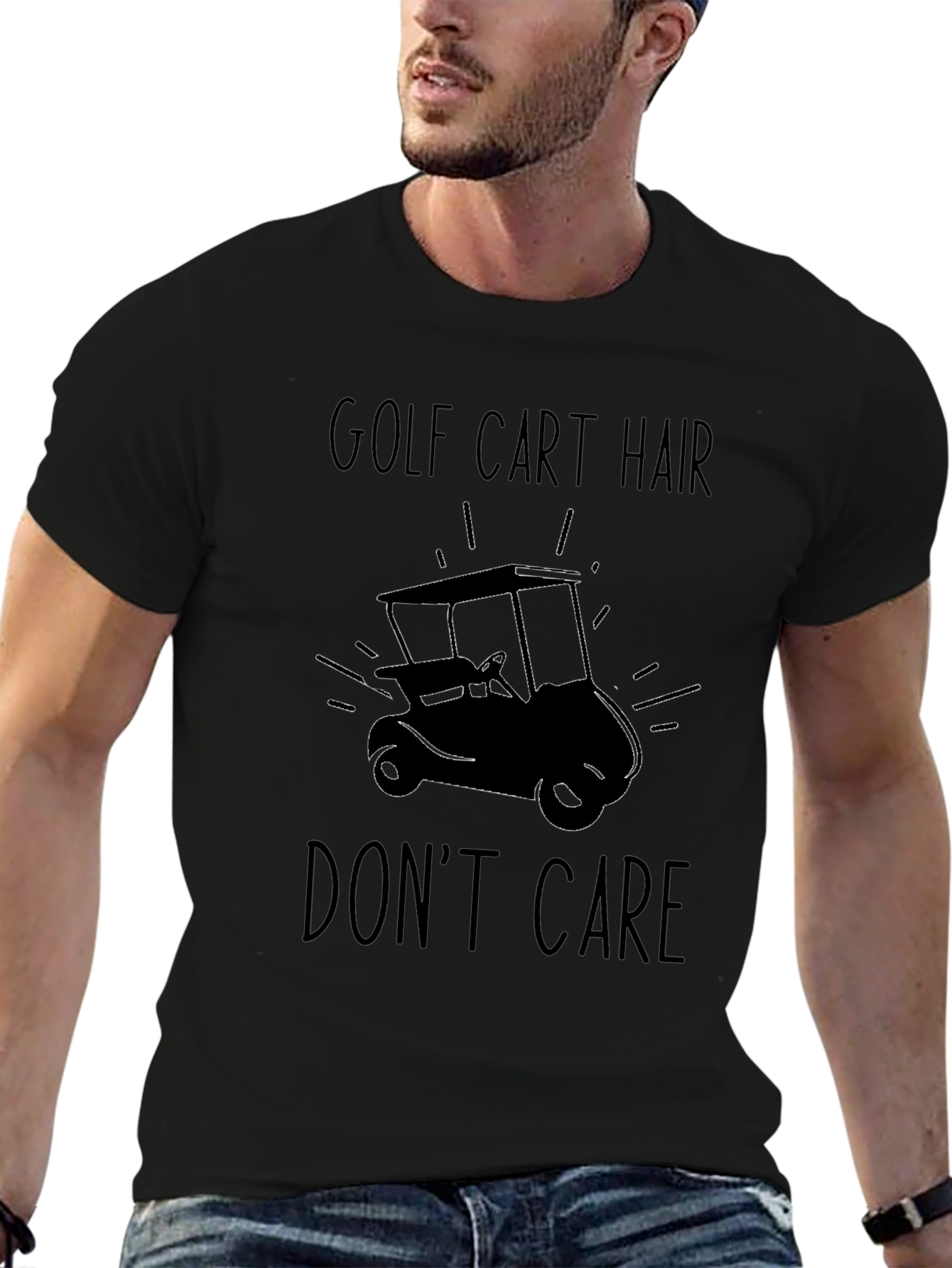 Golf Cart Hair Dont Care Graphic Tee
