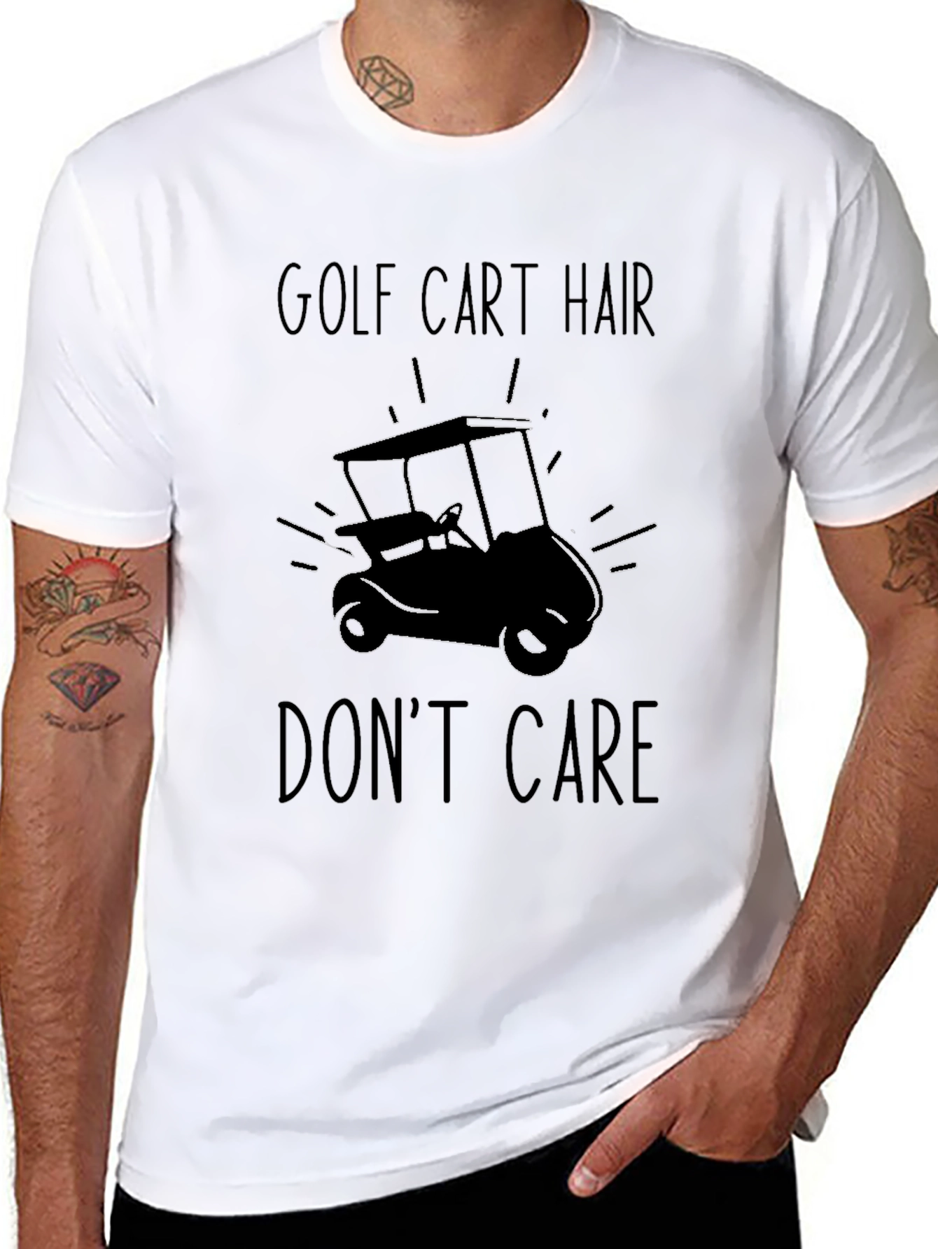 Golf Cart Hair Dont Care Graphic Tee