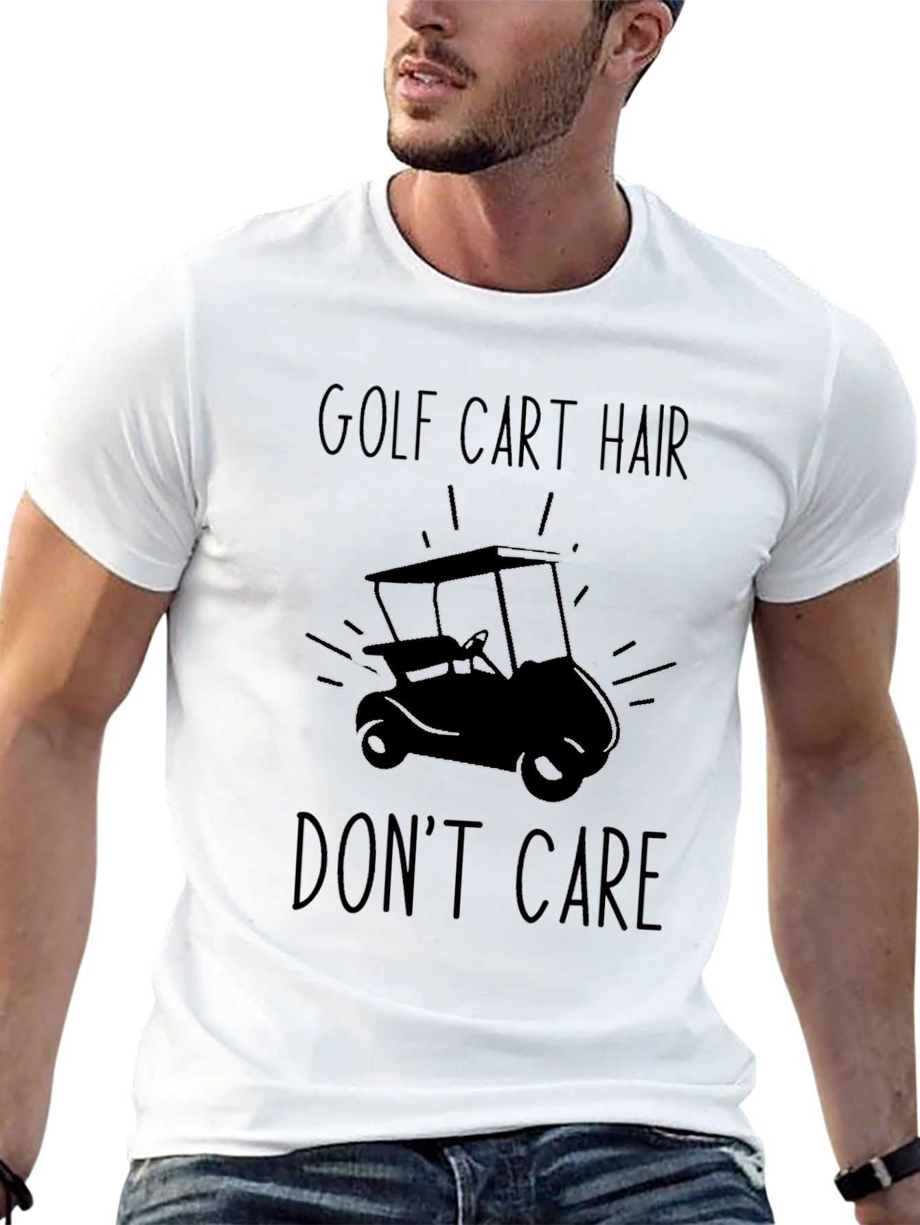 Golf Cart Hair Dont Care Graphic Tee