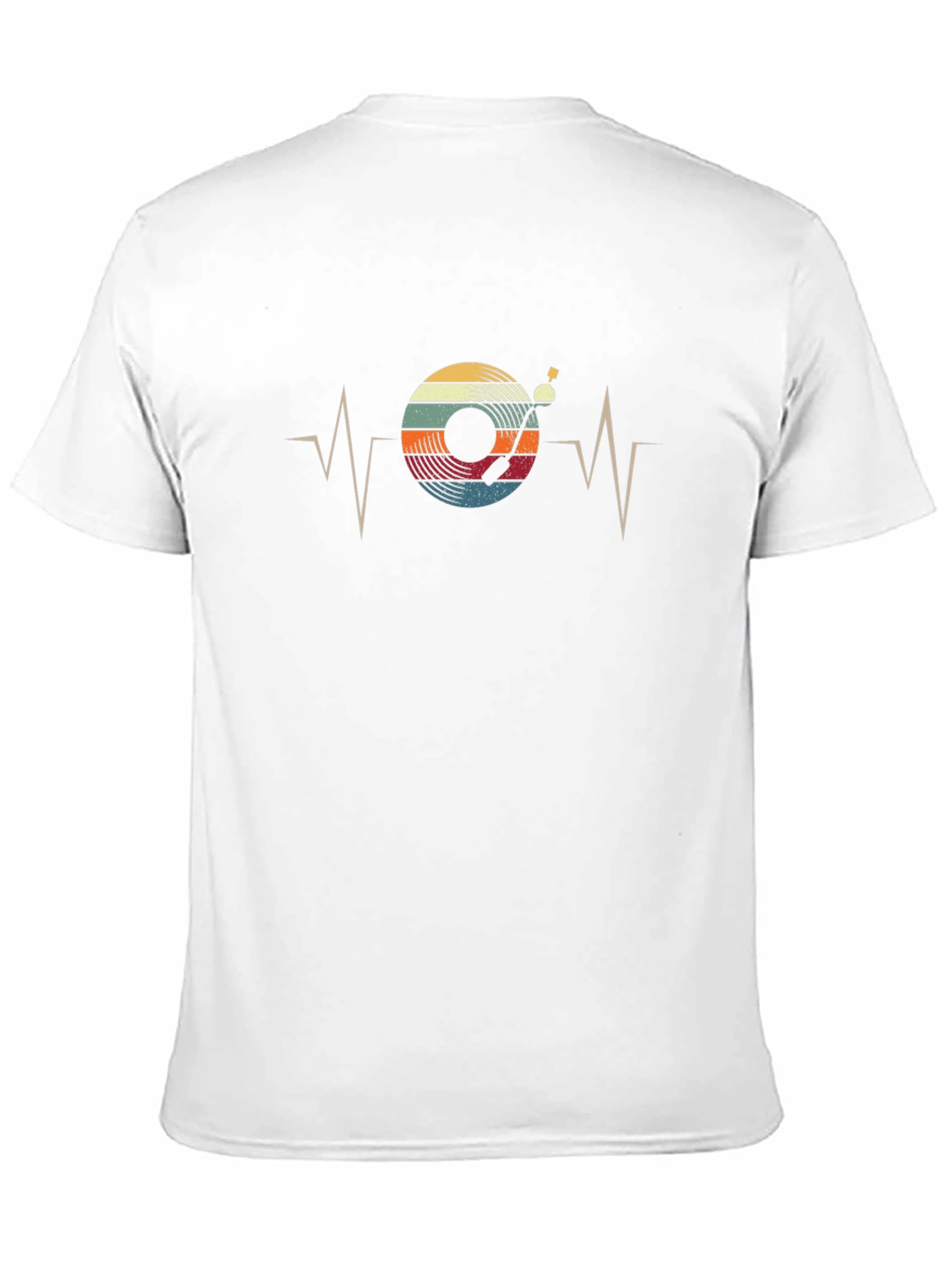 Retro Vinyl Record Heartbeat Graphic T-Shirt