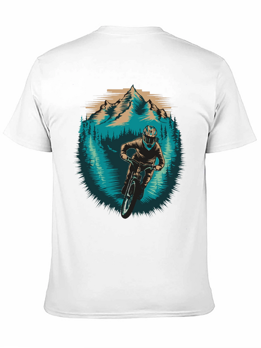 Mountain Biker Graphic Tee - Nature Adventure Shirt