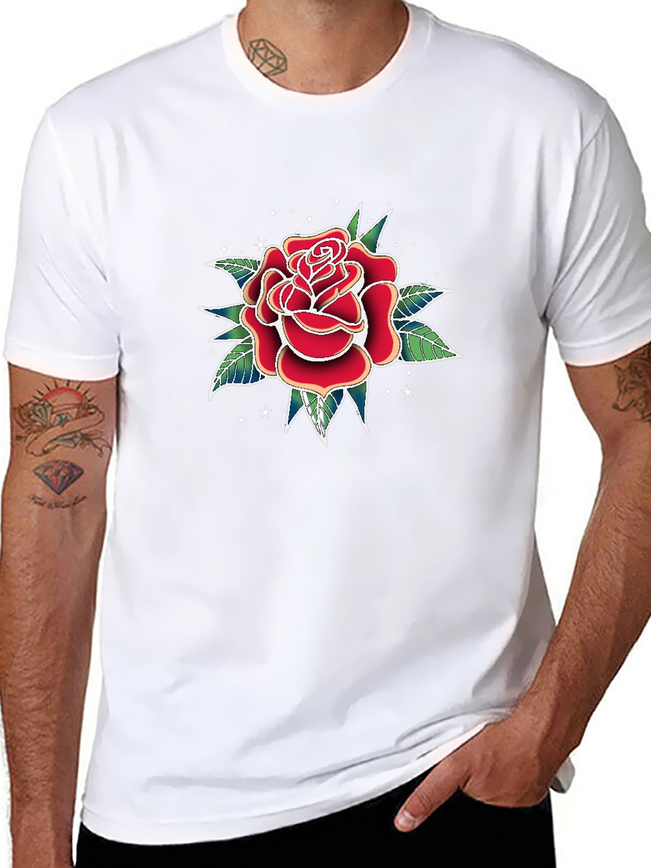 Classic Rose Tattoo Graphic T-Shirt