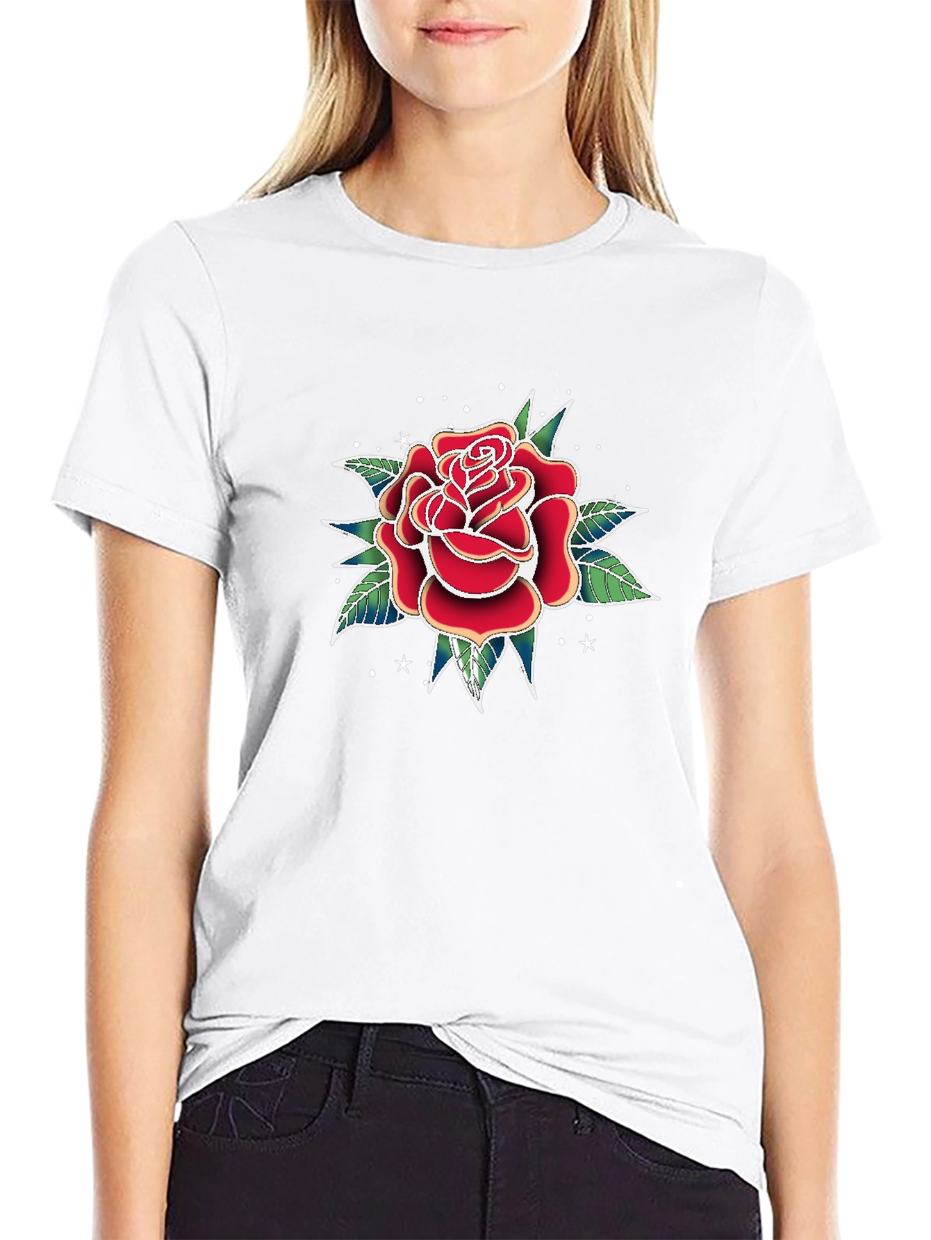 Classic Rose Tattoo Graphic T-Shirt