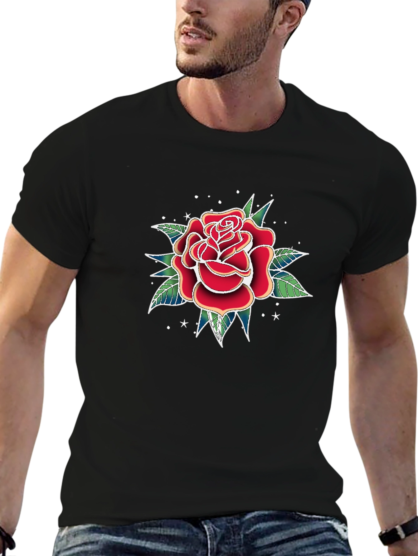 Classic Rose Tattoo Graphic T-Shirt
