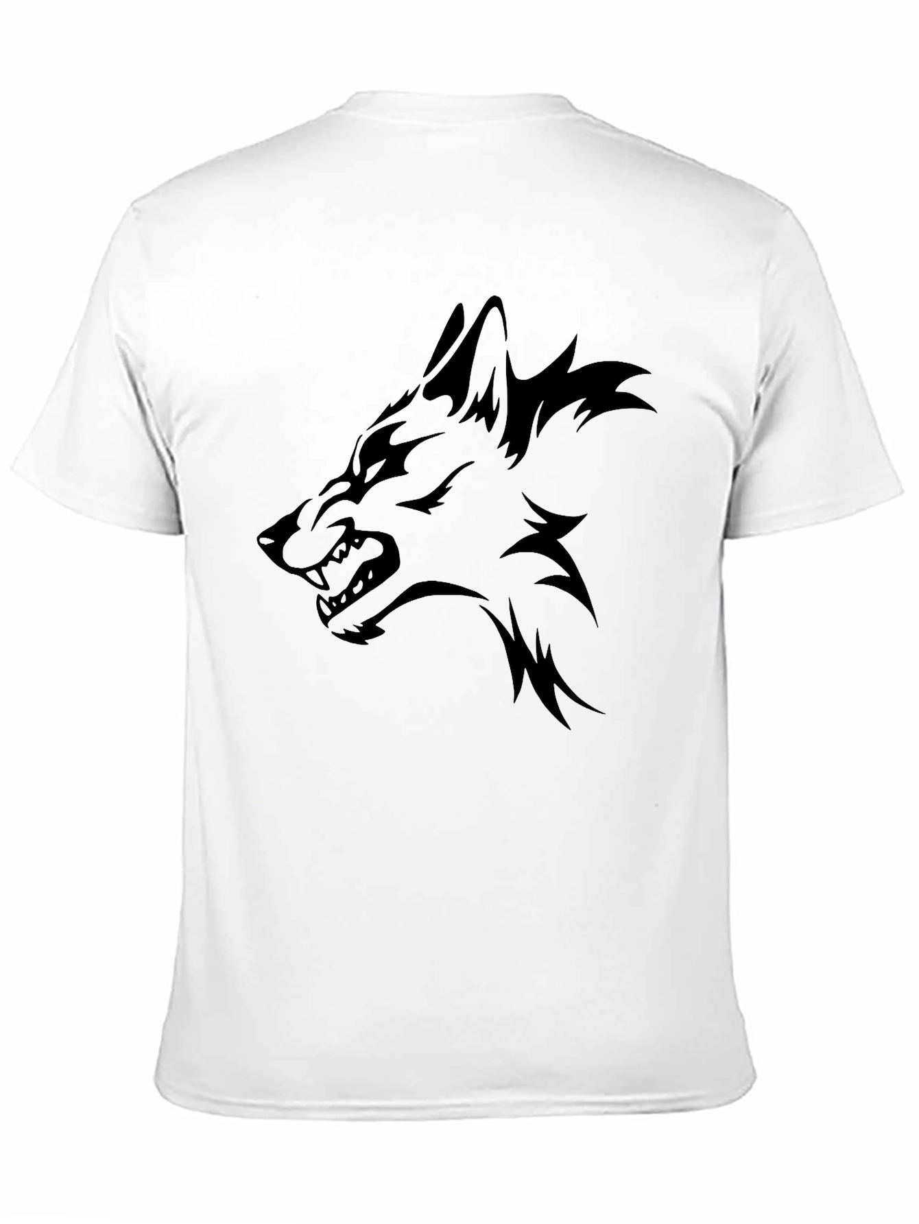 Mens Black T-Shirt - Wolf Graphic Tee