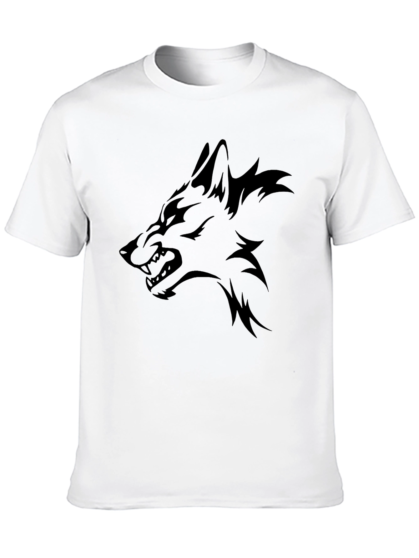 Mens Black T-Shirt - Wolf Graphic Tee