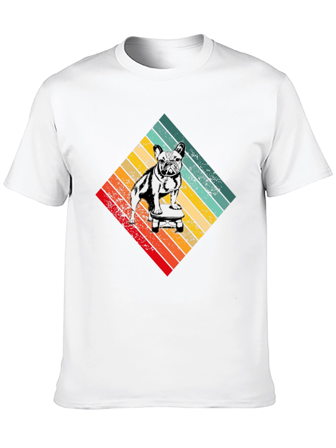 Retro Dog on Skateboard Graphic T-Shirt
