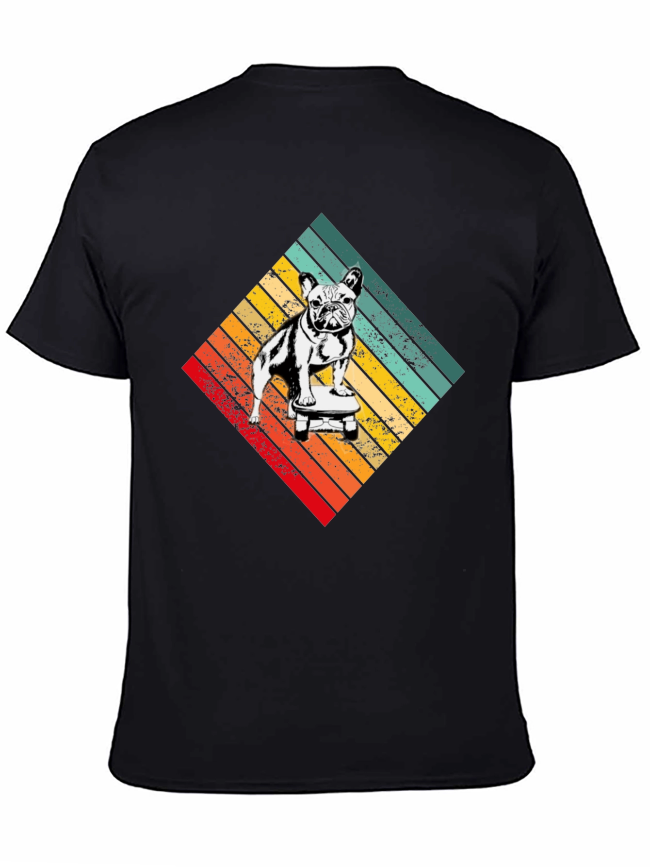 Retro Dog on Skateboard Graphic T-Shirt