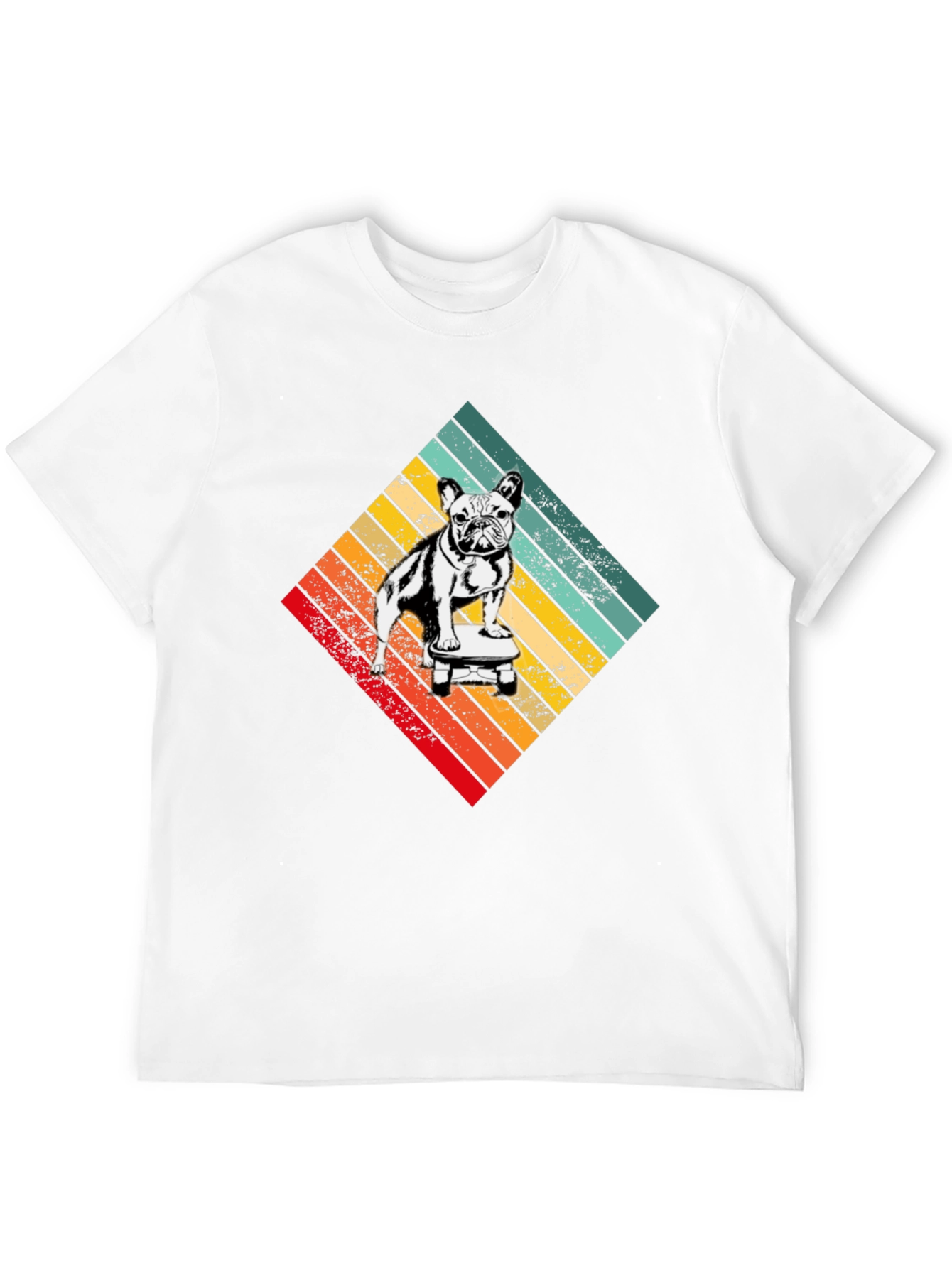 Retro Dog on Skateboard Graphic T-Shirt