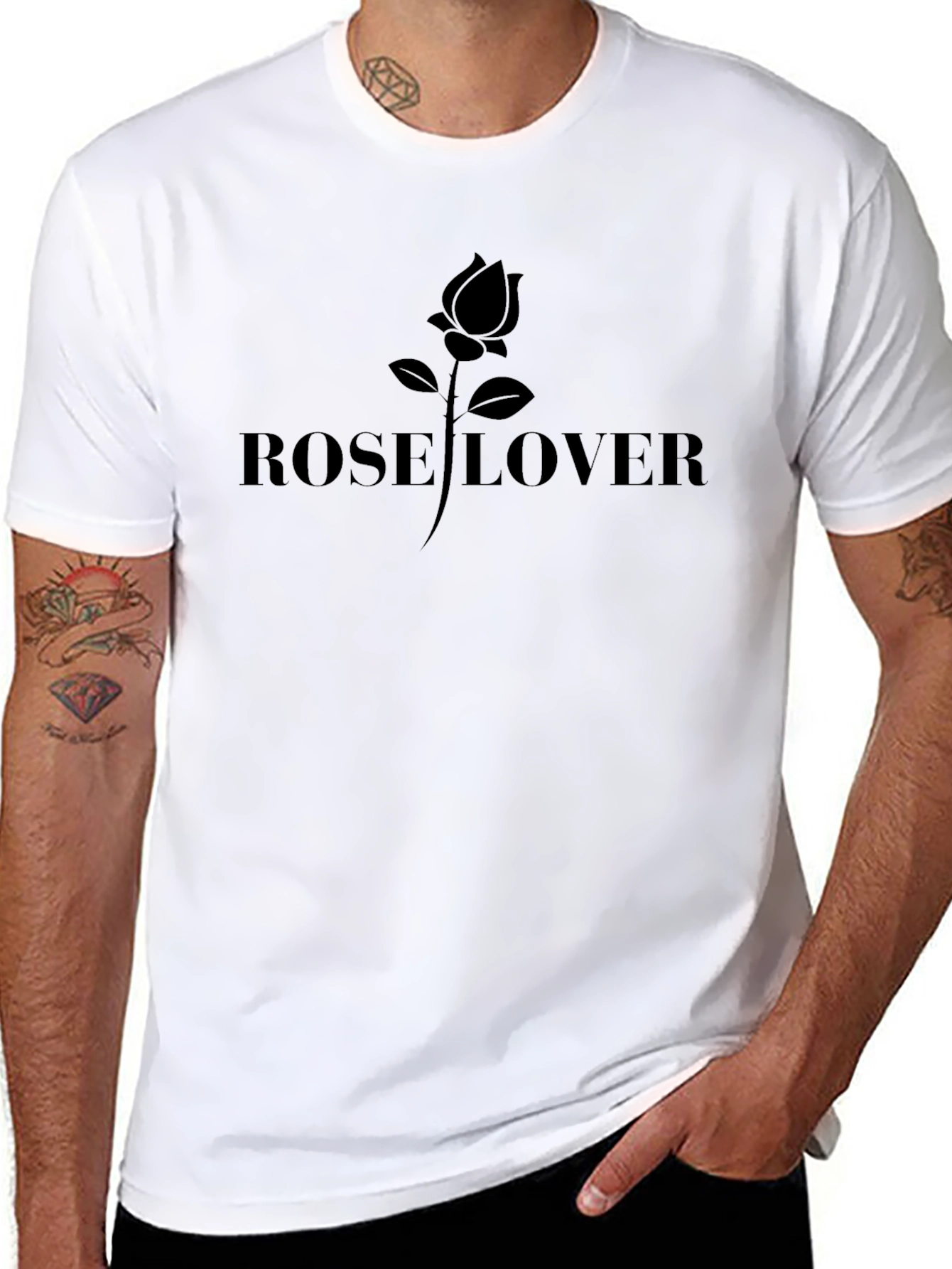 Rose Lover Black T-Shirt - Stylish Graphic Tee