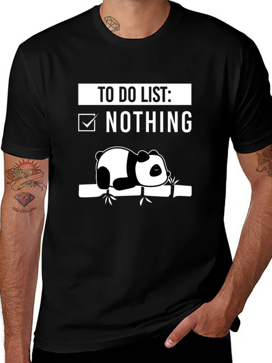 Lazy Panda To-Do List T-Shirt - Funny Novelty Tee