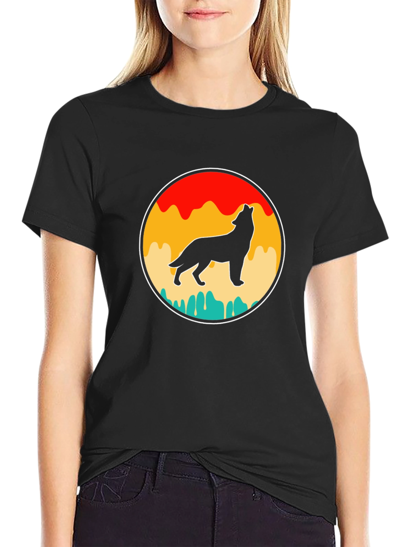 Retro Wolf Silhouette Graphic Tee
