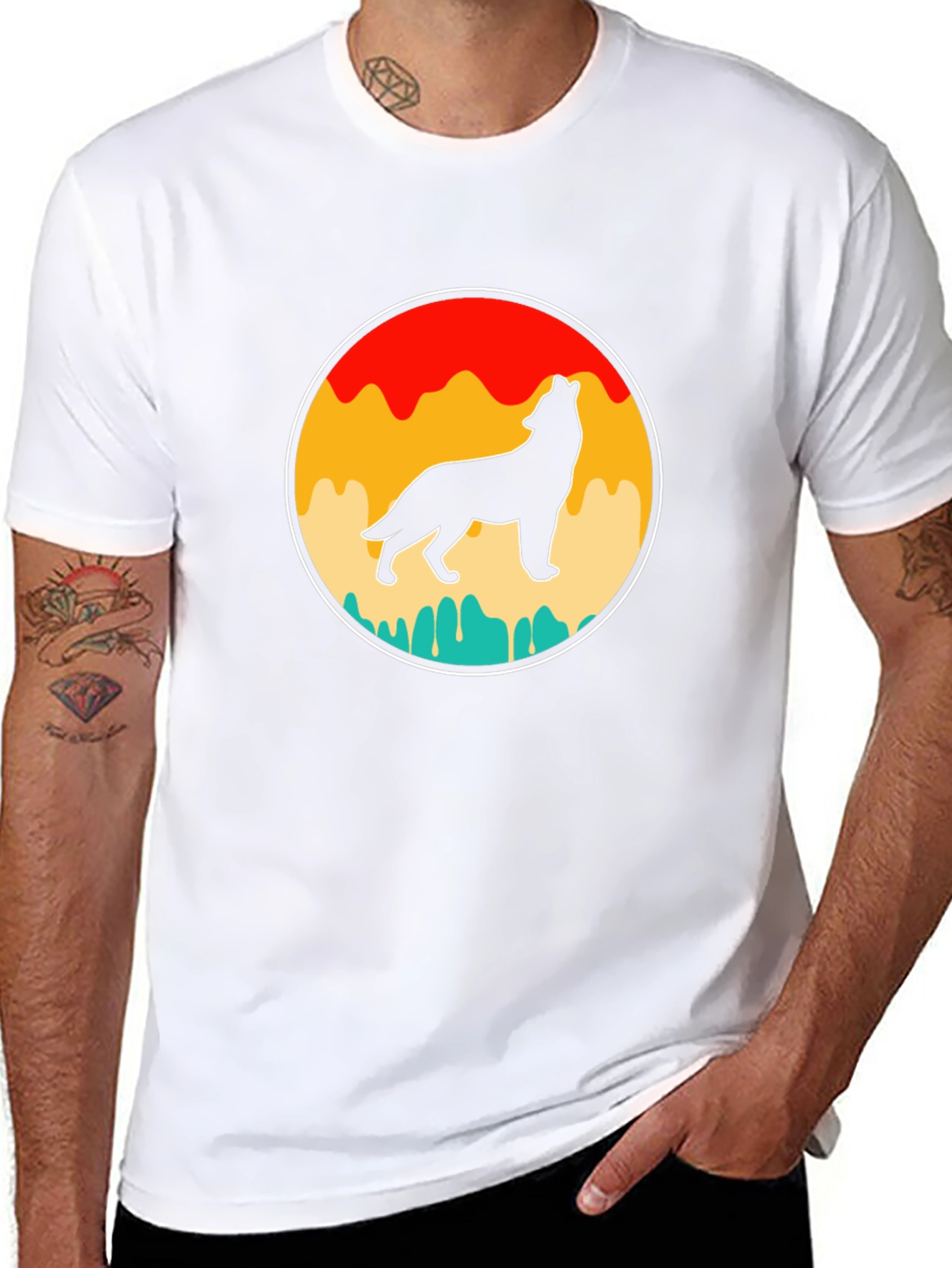 Retro Wolf Silhouette Graphic Tee