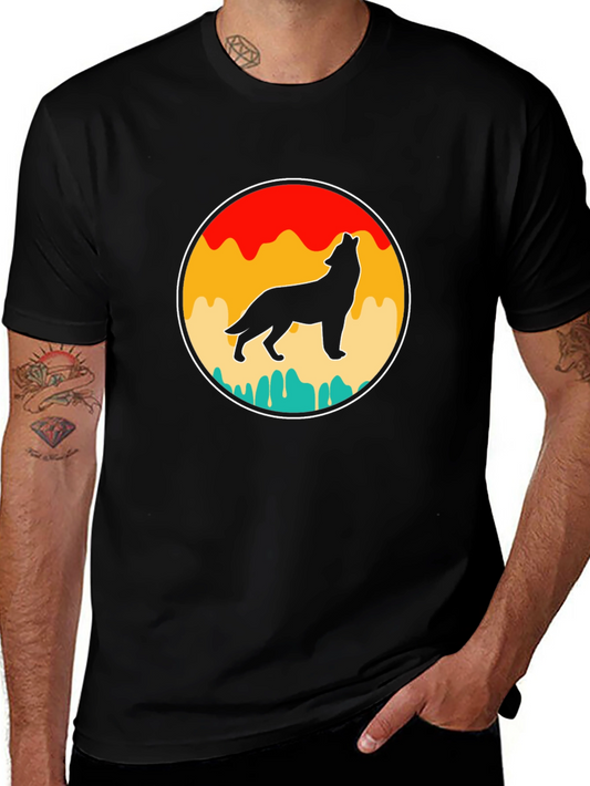 Retro Wolf Silhouette Graphic Tee