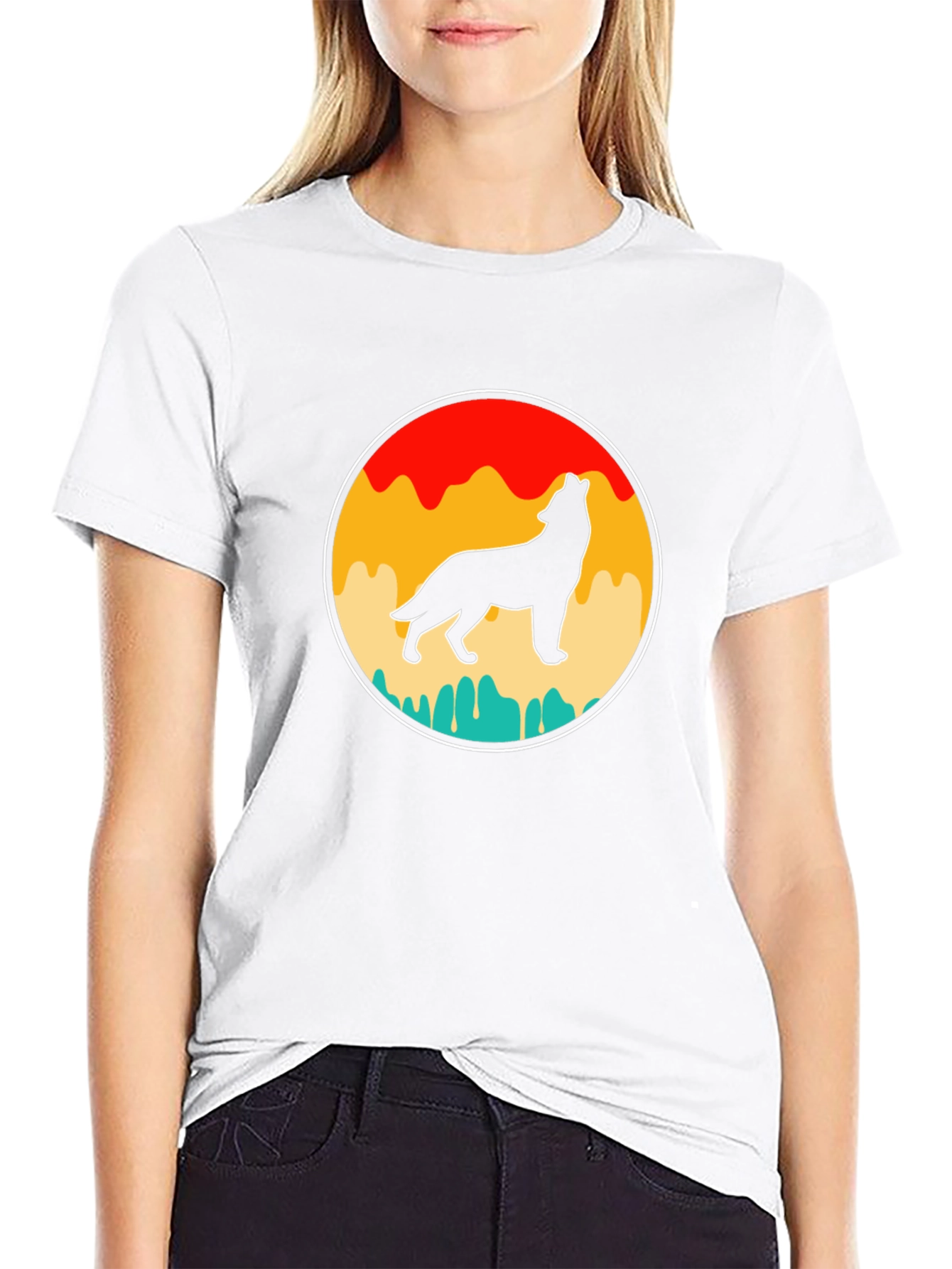 Retro Wolf Silhouette Graphic Tee