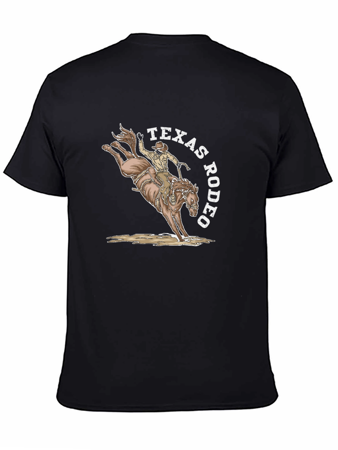 Texas Rodeo Graphic T-Shirt - Cowboy Horseback Riding