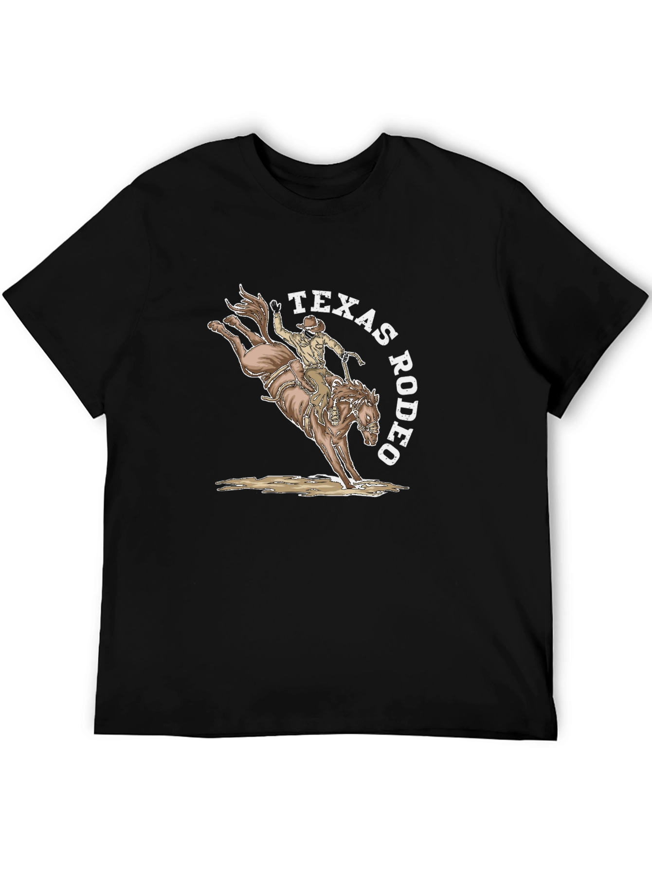 Texas Rodeo Graphic T-Shirt - Cowboy Horseback Riding
