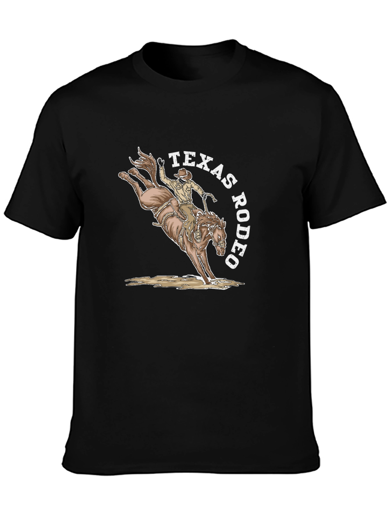 Texas Rodeo Graphic T-Shirt - Cowboy Horseback Riding