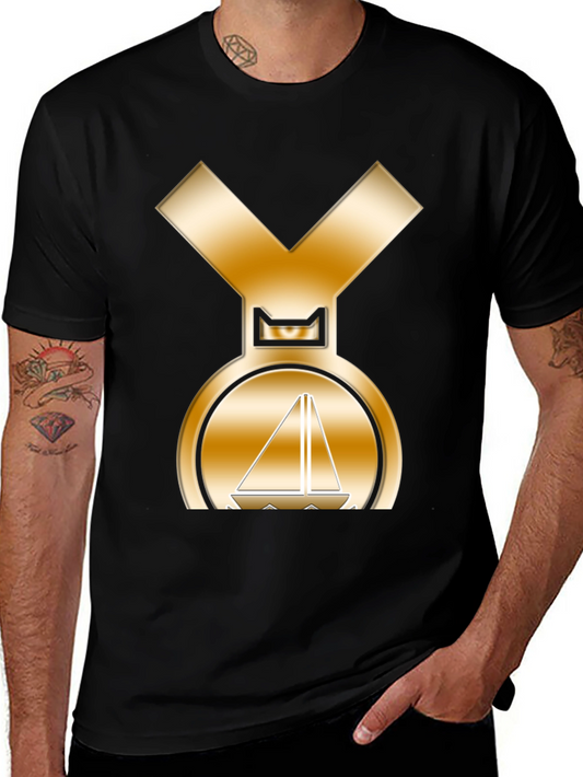 Golden Sailboat Medal T-Shirt