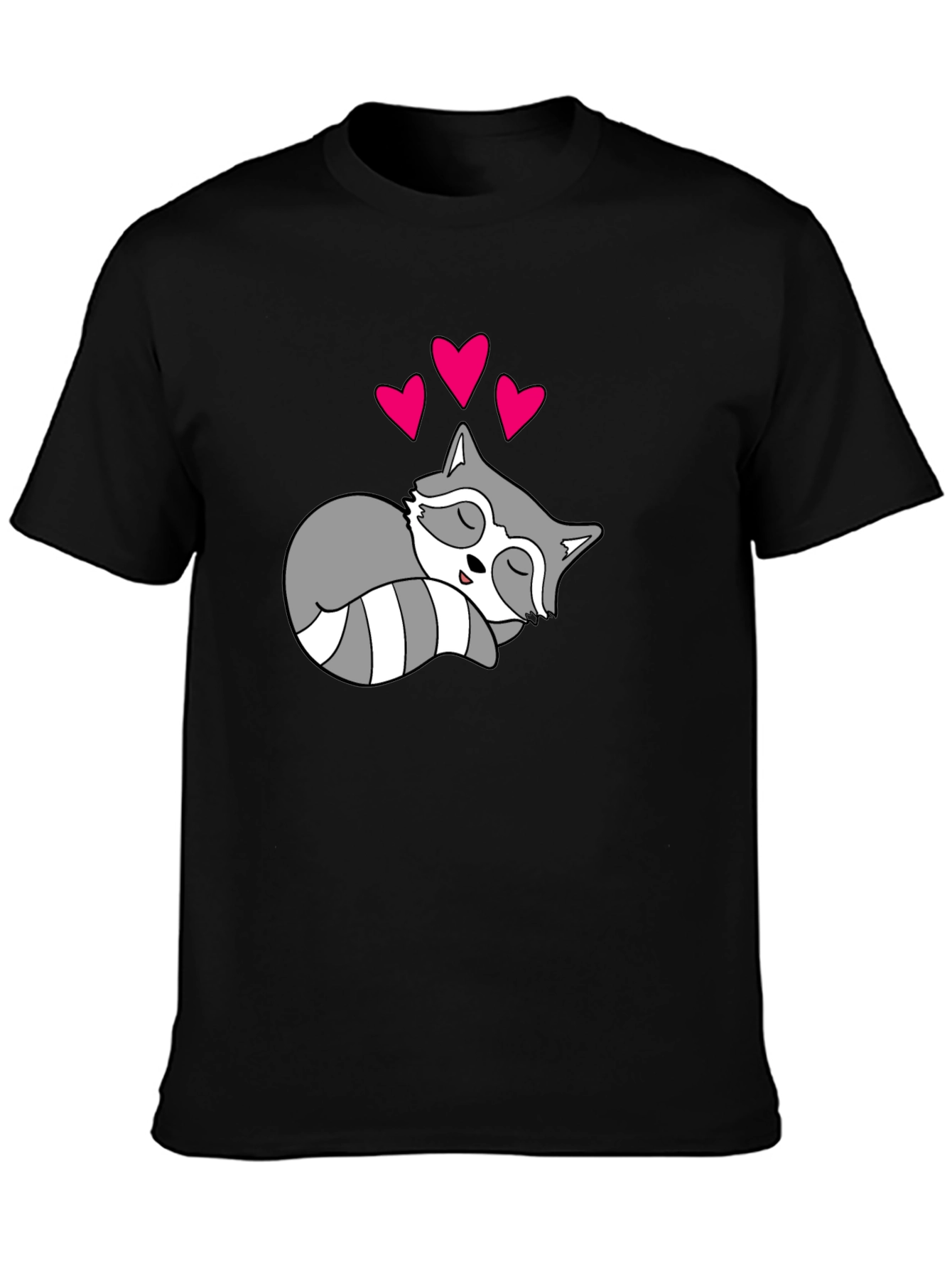 Sleeping Raccoon Graphic Tee - Cute Love Animal Shirt