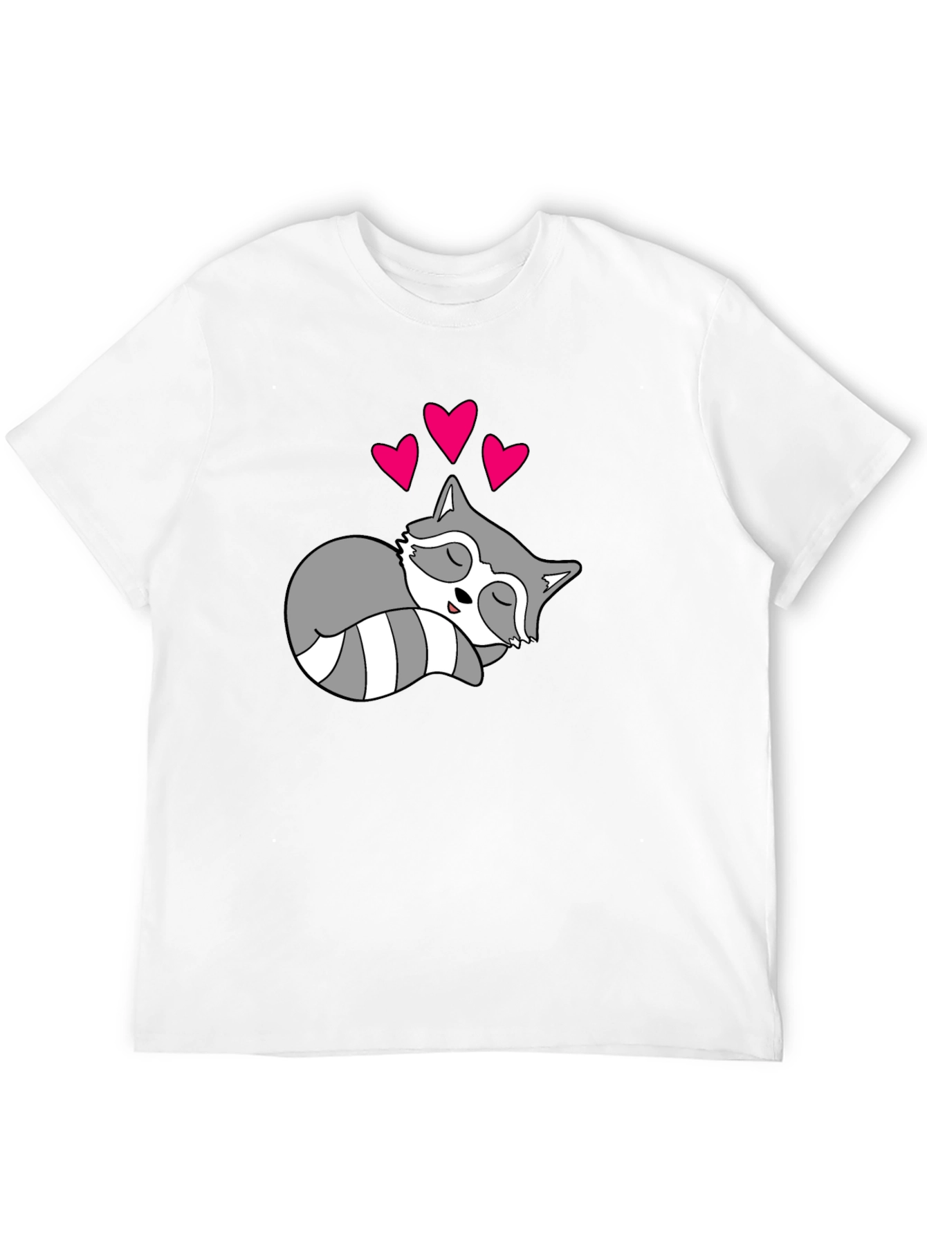 Sleeping Raccoon Graphic Tee - Cute Love Animal Shirt