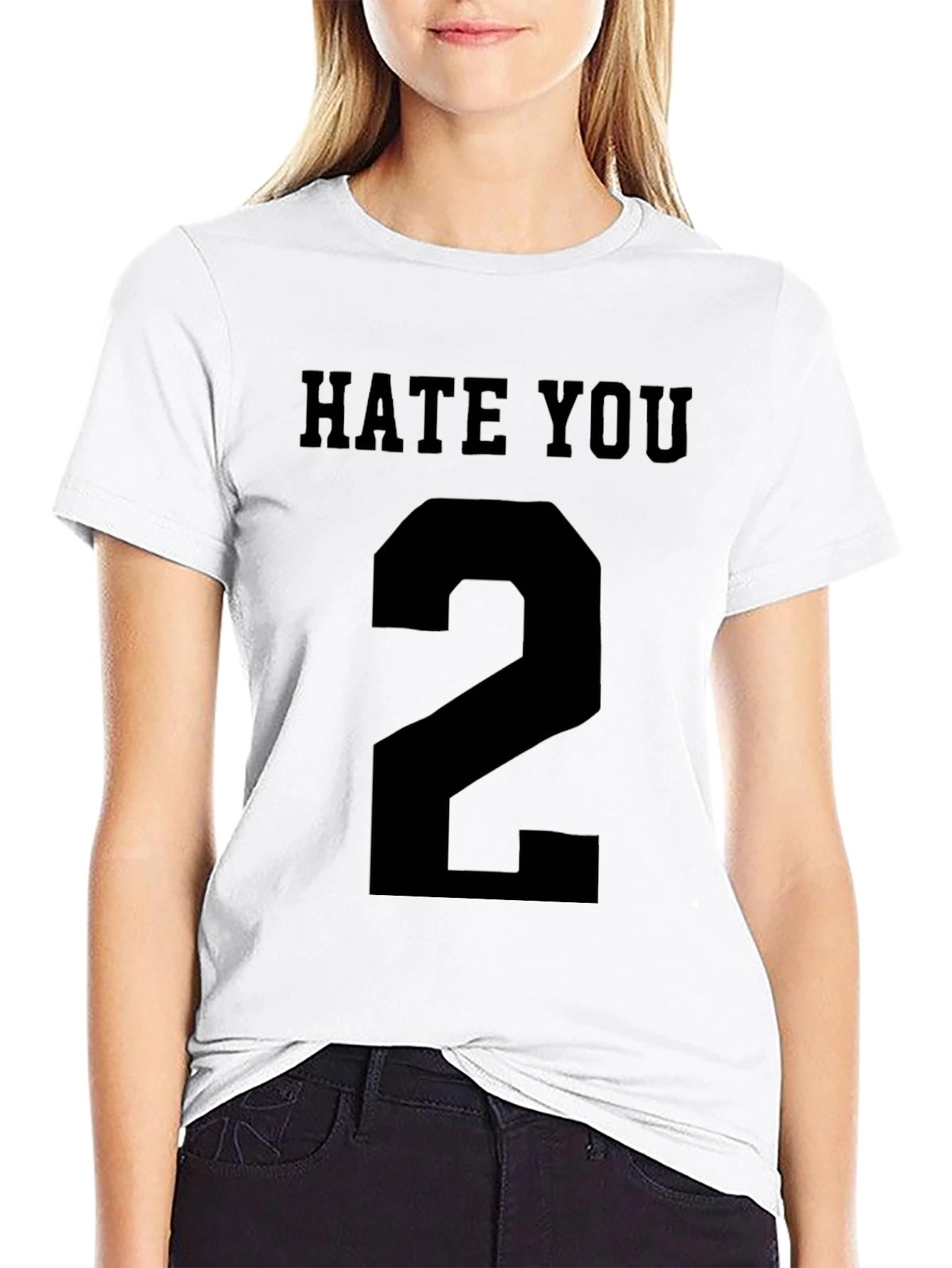 Hate You 2 Graphic T-Shirt - Black Cotton Tee