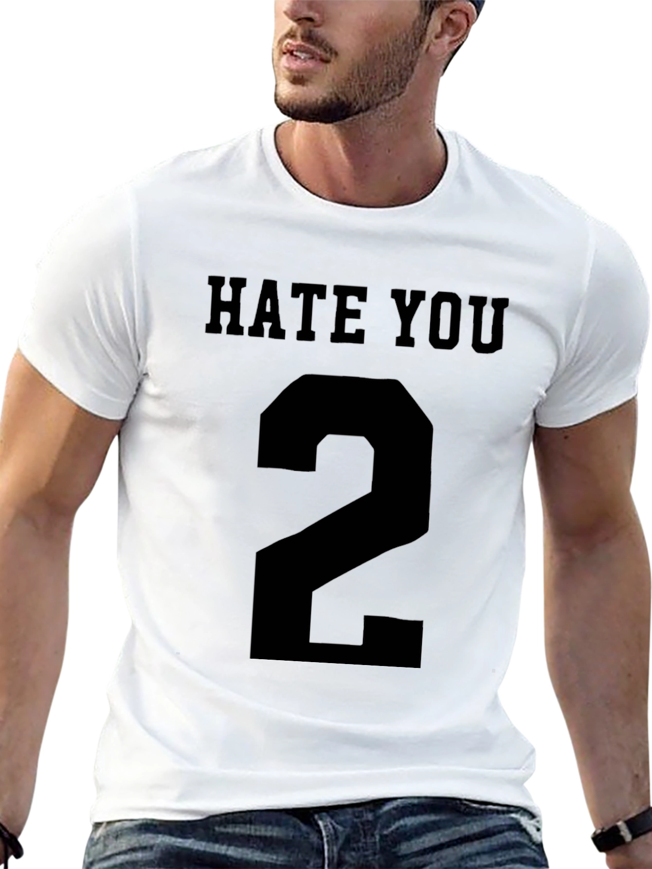 Hate You 2 Graphic T-Shirt - Black Cotton Tee