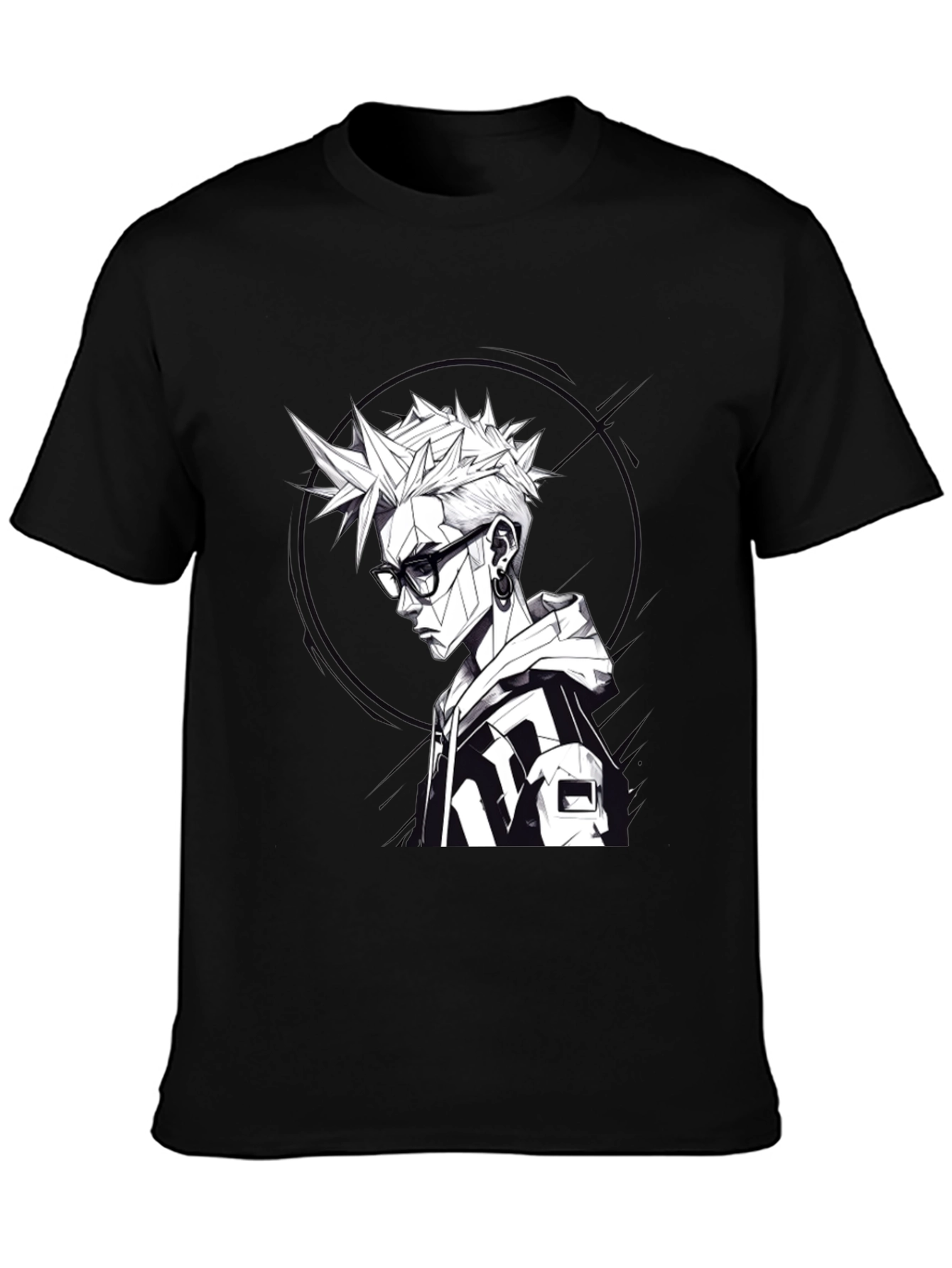 Edgy Geometric Anime Tee